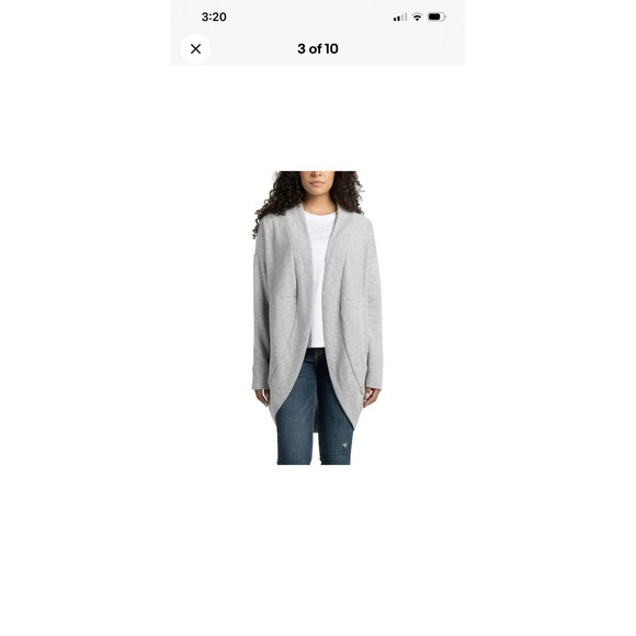 Ecothreads Sweaters - Ecothreads Ladies' Open Front Long Sleeve Fleece Cardigan, Gray, Size: XS